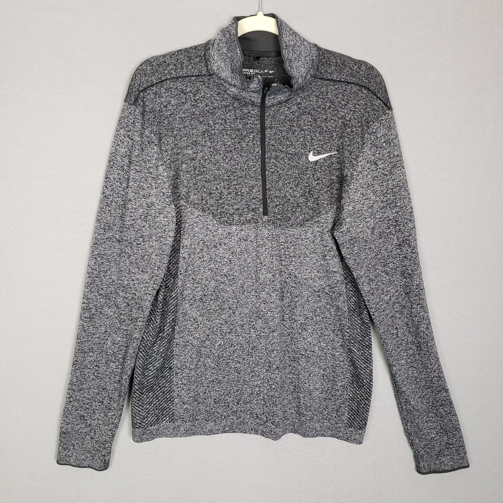 Nike Gold Performance Pullover Gray Two Tone Quarter Zip Athletic Sporty Size M‎